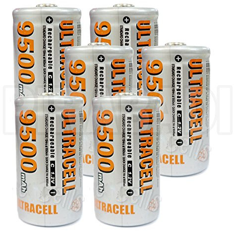 6 pilas pilas C R14 LR14 9500 mAh recargable 1.2 V Ni-MH batería recargable