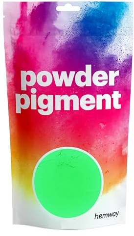 Hemway Epoxy Dye Powder Pigment Glow in The Dark Green Powder 100g | Mica Pigment for Resin, Epoxy, Polyurethane Paint, Jewellery & Resin Floors, Colour Enhancement