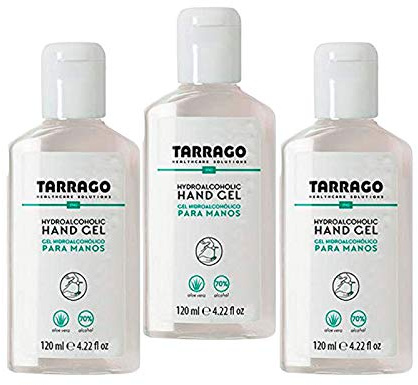 Tarrago | Gel Hidroalcohólico para Manos 120ml | Gel Desinfectante con Aloe Vera | Pack de 3 Unidades (375ml)