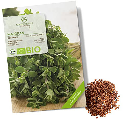 BIO Majoran Samen - Küchenkräuter Saatgut aus biologischem Anbau ideal für den heimischen Kräutergarten, Balkon & Garten (700 Korn)