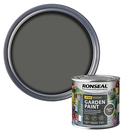 SAVING HUB Garden Paint 250ml - For Outdoor Furniture Wood, Benches, Metal, Brickwork, Terracotta - Exterior Wood Paint Waterproof & Weatherproof Touch Dry In 1 Hour (Charcoal Grey)