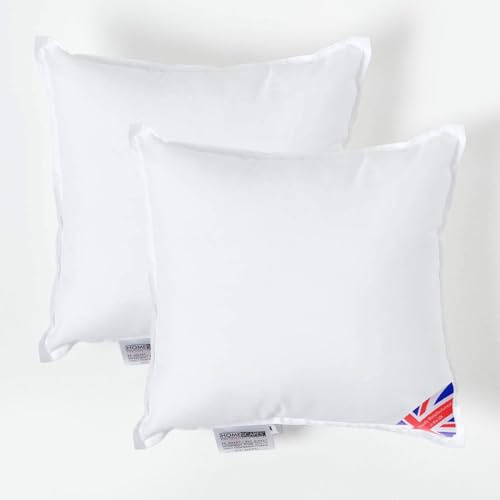 HOMESCAPES 2 Pack Luxury Super Microfibre Cushion Inserts 30cm x 30cm (12 x 12”) Perfect Bounce Back and Soft Cover Generously Filled Inner Pads Hypoallergenic Cushion Filler Handmade Machine Washable