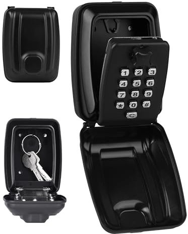 ZITFRI Key Safe Wall Mounted Police Approved Large Key Lock Box Outdoor with Resettable 12-Digit Combination Code Key Safe Box Waterproof for Outside Home Garage Office School