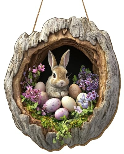 Dörrkrans påsk dörrskylt påsk ytterdörr påskkrans vår påsk utomhus inomhus dörrdekoration för upphängning påskdekoration fönster hängande påsksmycke trä påskhare dekoration modern vårdekoration