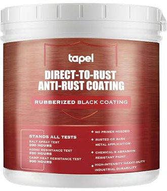 Tapel PRO Rust Encapsulator Extreme - Gloss Black 1L - Heavy Duty Direct to Rust | No Blasting Required | 48hr Cure for Industrial-Grade 5X Protection | Marine/Automotive/Structural Steel Defense