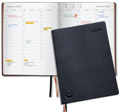 2026 Diary by Smart Panda – Rose Gold Edition, A4 Week to View Dated Planner – Softcover and Gift Box - Appointment Book, 30 Minute Intervals – Annual Calendar, November 2025 - December 2026