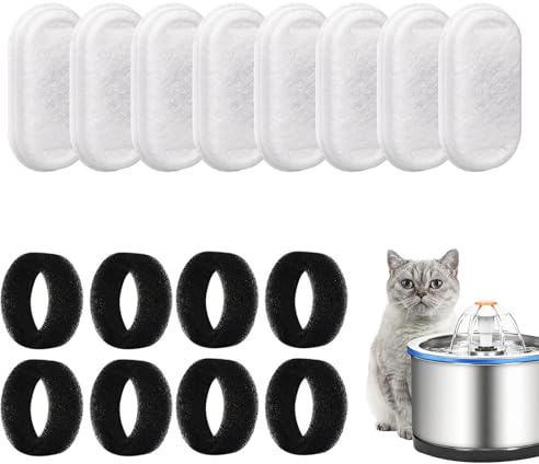 Kattfontänfilter | filter för kattfontän – ersättningsfilter för kattfontän och svampar, kattfilter för vattenfontän, lätt att använda