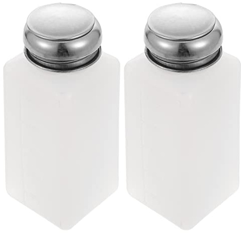 Healvian Distributeurs D'alcool Vides Verrouillables Lot De 2 Pompe Push-down Antistatique 250 Ml Bouteilles En Plastique Pour Soins Des Ongles Et Maquillage
