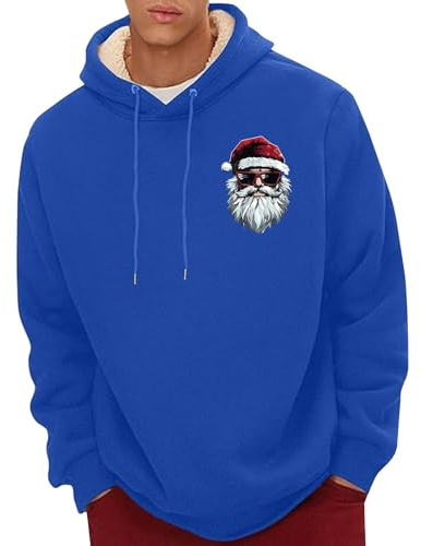 Fleecefodrad julhuvtröja, varm tomte tryck pullover sweatshirt med dragskohuva, mjuk mysig jultröja med ficka, rolig festlig huvtröja för presentutbyte, pubkvällar eller vinterevenemang