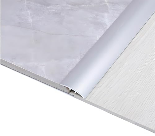 90 × 3 cm Tröskellist i Aluminium, Golv Övergångslist Lämplig for Dörröppningar, Lättmonterad Täcklist(Silver)