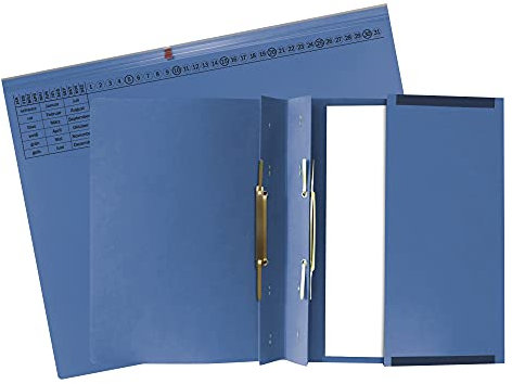 Exacompta 370307B 25er Pack Premium Kanzlei Hängehefter Exaflex Linksheftung, zwei Abheft-Vorrichtungen, extra starker Recycling Karton Dehntasche für Büro Kanzlei und Anwälte Blauer Engel Blau