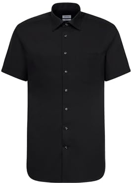 Seidensticker Men's Business Shirt - Regular fit - Non-Iron - Kent Collar - Short Sleeves - 100% Cotton