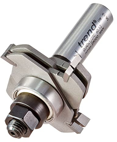 Trend Professional Quad Groover Set Router Bit, 1/2 Inch Shank, 47.6mm Cut Diameter & Adjustable Grooving Widths from 3.2mm to 18mm, QUADX1/2TC