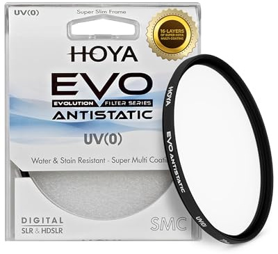 Hoya EVO Antistatic 77mm UV Filter — Camera Filters with 16-Layer SMC Coating, 3mm Thick, Optical Glass for Superior Resolution - Dust, Stain & Scratch-Resistant for Clear and Distortion-Free Images