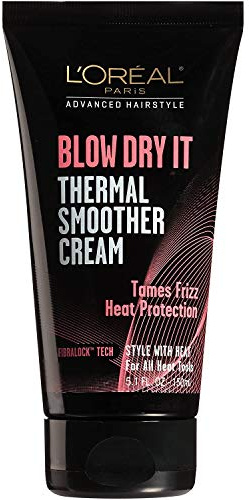 L'Oreal Paris Advanced Hairstyle Blow Dry It Thermal Smoother Cream, 5.1 Ounce