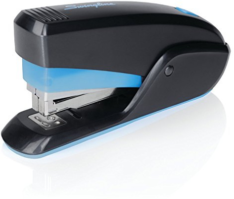 Swingline Stapler, Quick Touch Reduced Effort Stapling, Compact, 15 Sheets, Black/Blue (S7064564)