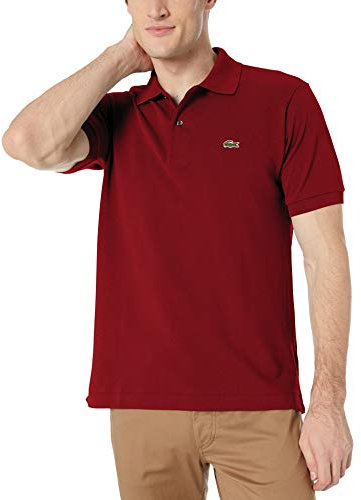 Lacoste Short Sleeve Pique L.12.12 Classic Fit Polo Shirt, L1212, Bordeaux, XL Uomo