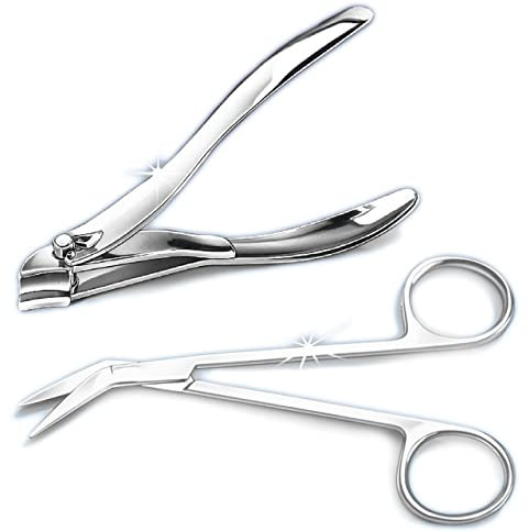 Maximex Fußnagelschere und Fußnagelclipper, seitwärts gebogen, gegen eingewachsene Zehennägel, extra lange Griffe, auch für Fingernägel geeignet