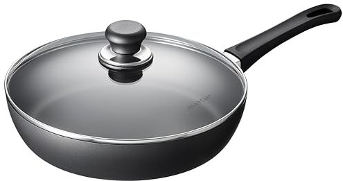 SCANPAN Classic 28 cm Schmorpfanne mit Deckel | Handgegossene Aluminium-Pfanne, Stratanium-Antihaftbeschichtung | Backofenfest | Non stick pan