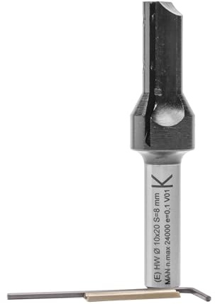 ENT 20041 Wendeplatten - Nutfräser HW, Schaft (S) 8 mm, Durchmesser (D) 10 mm, NL 20 mm, Z1, GL 63 mm