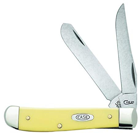 Case WR XX Pocket Knife Yellow Synthetic Mini Trapper SS Item #80029 - (3207 SS) - Length Closed: 3 1/2 Inches