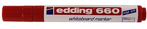 edding 660 Marqueur pour tableaux blancs - rouge - 1 stylo - pointe ronde 1,5-3 mm - feutre effaçable - pour tableaux blanc, magnétique, mémo et chevalet de conférence - sketchnotes - rechargeable