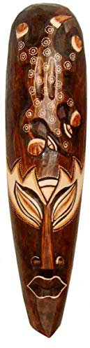 Woru Maske zweifarbig 50 cm, Holz-Maske aus Bali, Wandmaske