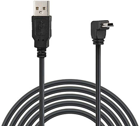 Wicked Chili MiniUSB Datenkabel/Ladekabel 90° Stecker kompatibel mit Garmin nüvi 1240, 1350T, 1390T, 350, 360, 610T, 650, 660TFM, nüvi 670TFM Navi (1,8m) schwarz