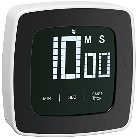 WMF Kurzzeitwecker digital, 7,5 x 7,5 cm, Küchentimer, Eieruhr digital, Cromargan Edelstahl, schwarz