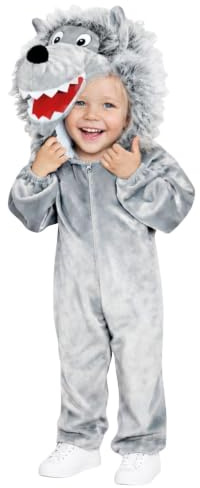 Ikumaal F49 Taille de 120-125 confortable à porter costume de loup pour les tout-petits et les enfants, Wolf Costume sur les vêtements réguliers