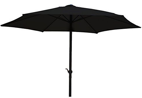 REDWOOD 2.7 m Wind-Up Parasol with Steel Shaft - Black