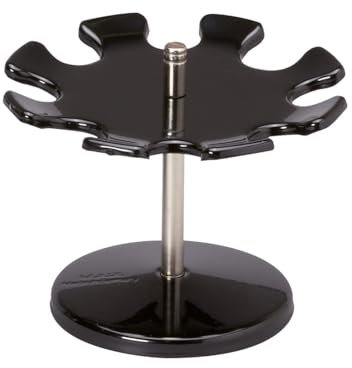 MAUL Stempelträger 12x10x12 cm | Eleganter Stempelhalter in runder Ausführung | Platzsparender Büro Organizer für bis zu 8 Stempel | Ideal für Datumstempel und Firmenstempel | Schwarz