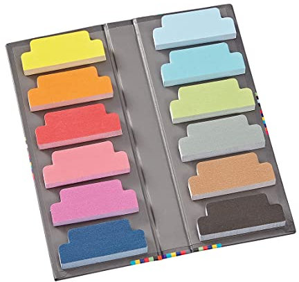 Semikolon 353103 Sticky Tab Markers - Haftstreifen, Haftmarker, Klebezettel je 40 Notizettel in 12 Farben, Format 5x2 cm