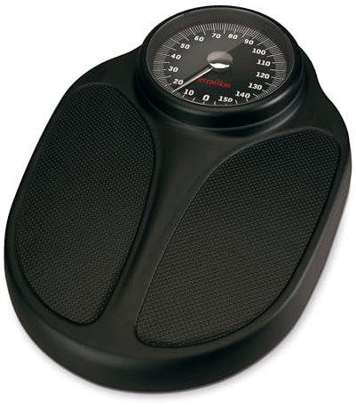 TERRAILLON - TPRO PLUS, Pèse personne Mécanique, Balance Semi-Professionnel, Revêtement Anti-Dérapant, Grand Cadran, Capacité 160kg max, Noir