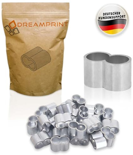 Dreamprint 10x Seilklemmen Set 12mm Pressklemmen, Würgeklemmen, Tauwerkklemme, Seilverbinder mit Doppelhülsen für Expanderseil, Planenseil & Gummiseil