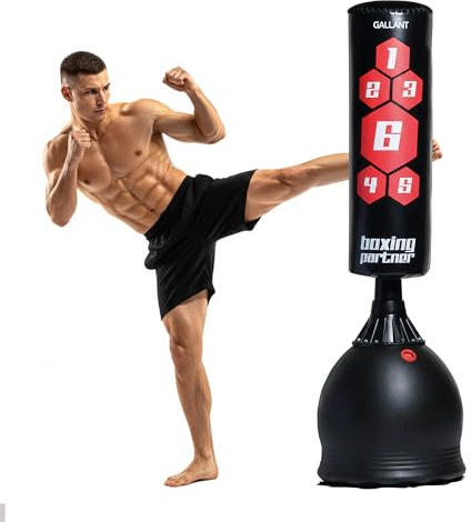 Gallant 5.5 Feet Free Standing Punching Bag– Heavy Duty Boxing Bag for Adults Kickboxing, Mixed Martial Arts, Muay Thai, Martial Arts Training Equipment with Durable Pedestal Stand, Indoor Outdoor Use