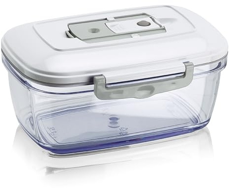 Magic Vac ACO1092 Rektangulär Låda 1.5L Transparent, Vit 1styck matburkar