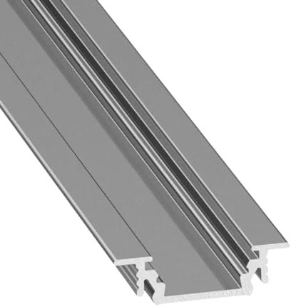 LED Aluprofil GROOVE 2m Einbauprofil silber eloxiert für LED Streifen bis 12mm inkl opaler Abdeckung Endkappen Montageclips Möbelbeleuchtung Trockenbau Aluminium Lichtprofil