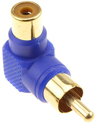 Rechts abgewinkelt Chinch Cinch Adapter Blau Audio Stecker Zum Buchse Vergoldeten Vergoldete