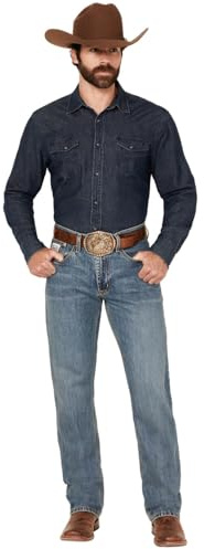 Cinch Men's White Label Relaxed Fit Jean, Medium Stone Wash, 36W x 34L