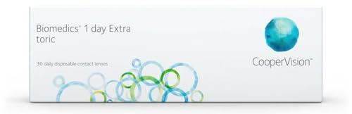 Biomedics 1-Day Extra Toric Lentes de contacto tóricas diarias, R 8.7, D 14.5, -2.75 dioptría, cilindro -0.75, eje 20-30 lentillas