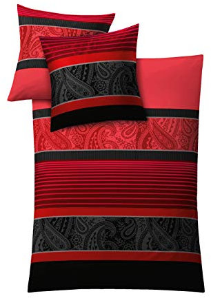 Kleine Wolke 6162453952 Bettwäsche Cambridge, 2-teilig 135 x 200 cm, rubin