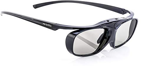 Hi-SHOCK RF Pro Black Heaven lunettes actives 3D pour vidéoprojecteurs 3D compatibles avec Sony, Epson, JVC - TDG-BT500A, TY-ER3D5ME / TY-ER3D6M - ELPGS03-120 Hz - rechargeable
