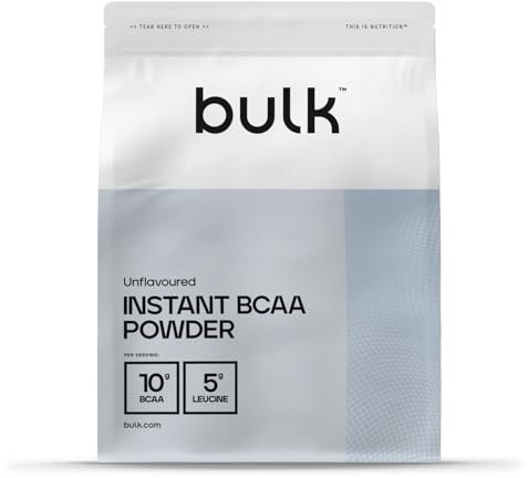 Bulk Instant BCAA Pulver, 8 g verzweigtkettige Aminosäuren pro Portion, Aminosäuren, Geschmacknetural, 1 kg