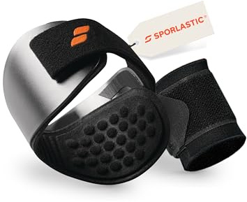 SPORLASTIC – Ellbogen Bandage EPI-HiT Bundle für Tennis- & Golferarm - Orthopädische Ellenbogen- & Handgelenkbandage gegen Schmerzen bei Sehnenscheidenentzündungen – Epikondylitis Spange - Schwarz 2