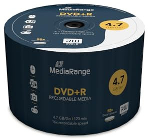 MediaRange MR445 DVD+R Rohlinge (16x Geschwindigkeit, 4, 7GB, 50er Spindel)