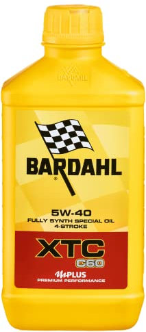 Bardahl - Olio Motore XTC C60 5W-40 per Moto 4 Tempi, Contrasta la Formazione dei Depositi Garantendo la Massima Pulizia del Motore, 100% Sintetico, 1 Litro