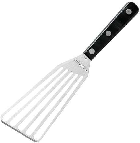 Lamson Metal Spatula Slotted Turner - 3' x 6 Stainless Flipper with Ultra Durable Handle, Right-Hand - Chef's Frying Fish Turner, Metal Grilling Spatula
