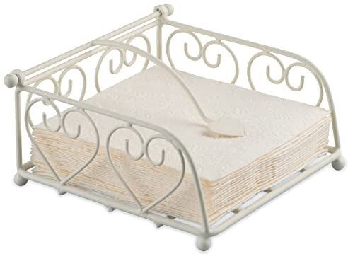 Ambiente Metall Serviettenhalter - Napkin Holder Heart Small Cream Für Cocktail Servietten 25 x 25 cm