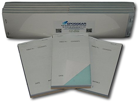 EPOSGEAR XL Duplicate NCR No Carbon Required Copy Restaurant Cafe Takeaway Pub Food Waiter Waitress Numbered Order Pads - 95mm x 165mm (10)